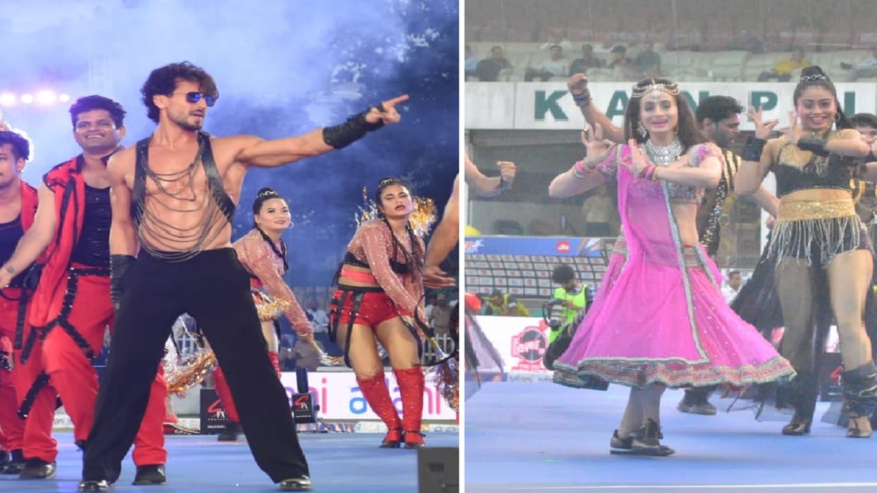 UP T20 League Opening Ceremony audience applauded danced to dance of Tiger Shroff and Ameesha Patel
