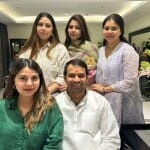 राखी बंधवाने के बाद तेज प्रताप यादव।