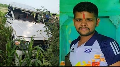 young man died while two friends were seriously injured when Bolero overturned in Mathura