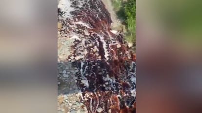 Ghambar khadd water turns red people fear expert team on reached on spot