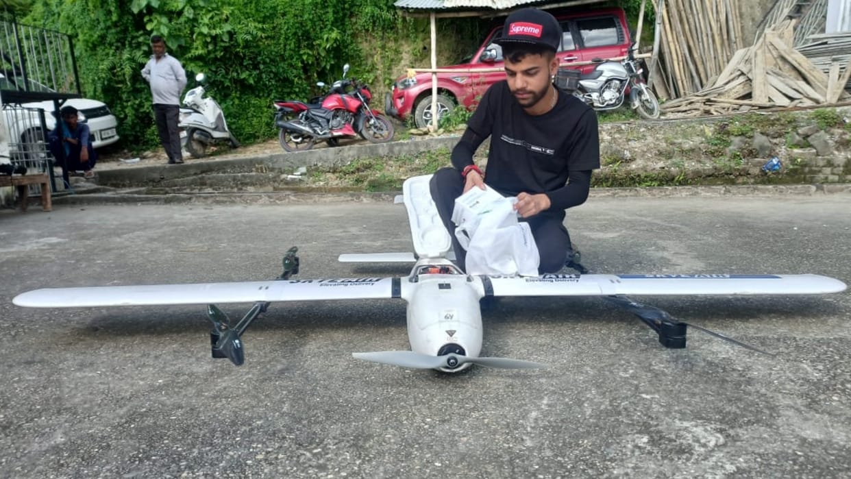 Medicines supply through Drone in Mandi Himachal Pradesh