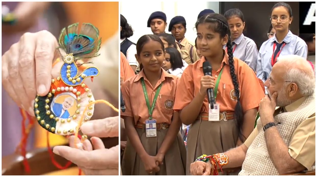 Prime Minister Narendra Modi celebrated RakshaBandhan with children in Delhi