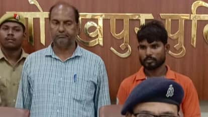 टैंकर से तेल चोरी करने के आरोप में पकड़े गए दो आरोपी।