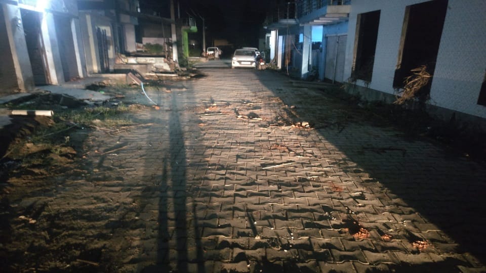 Two parties clash over tying of animals and water logging in the street