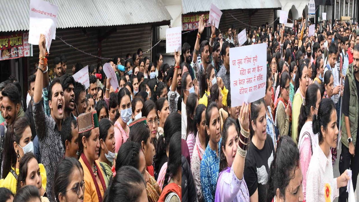 Two outsourced women workers unconscious while protesting outside the secretariat