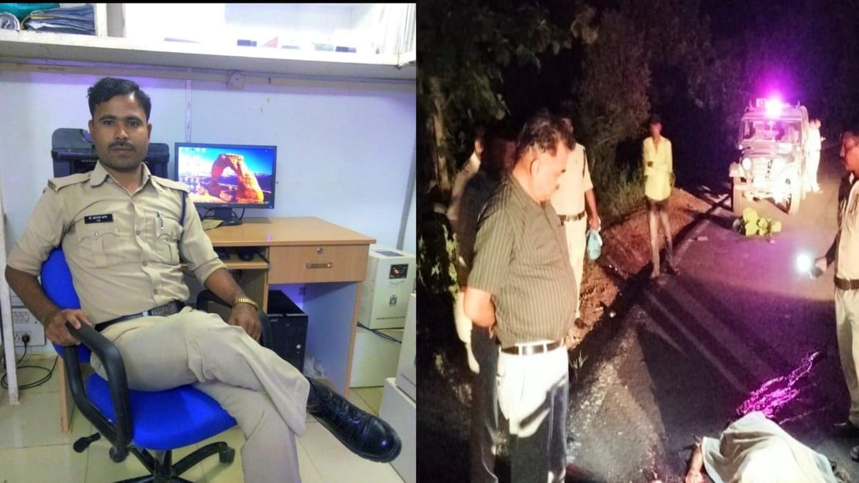 Damoh News: Head constable died due to collision of unknown vehicle on Damoh Katni road