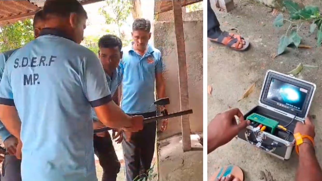 Sagar SDRF team got underwater camera, the person drowning in the well will be detected within a few minutes.