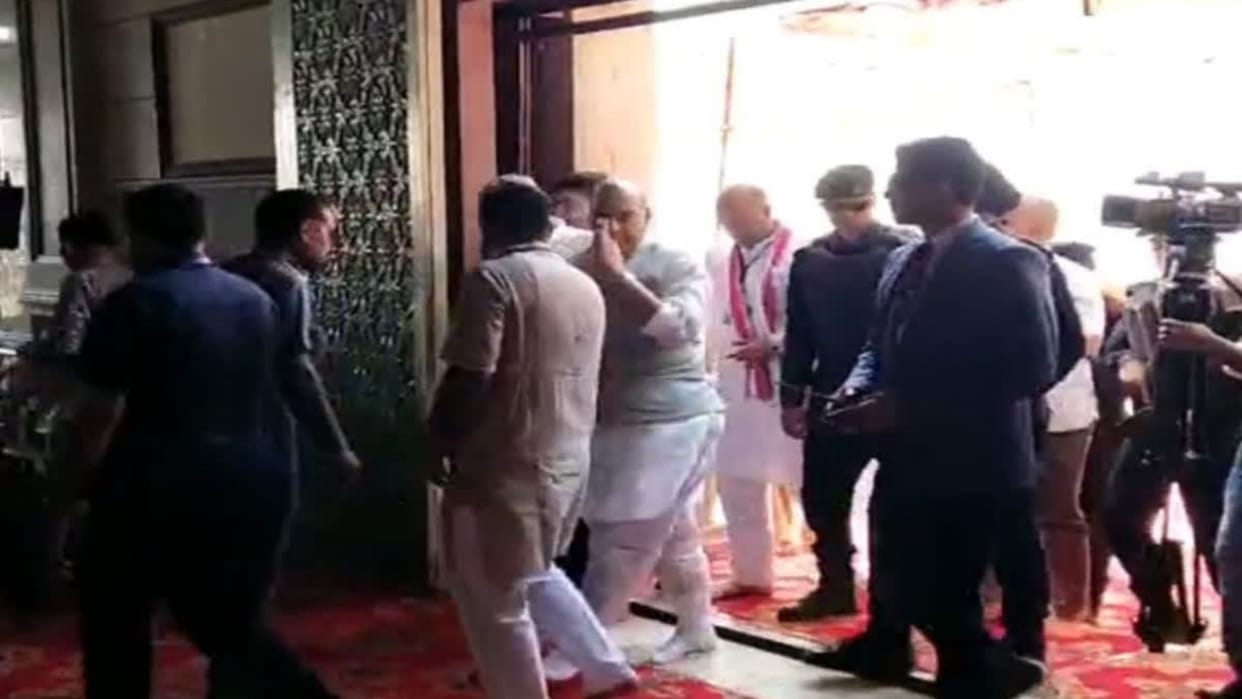 BJP Parivartan Yatra Rajnath Singh reached Samadhi site of Baba Ramdev in Jaisalmer