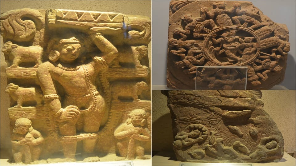 Two thousand years old statues of birth of Lord Krishna in mathura