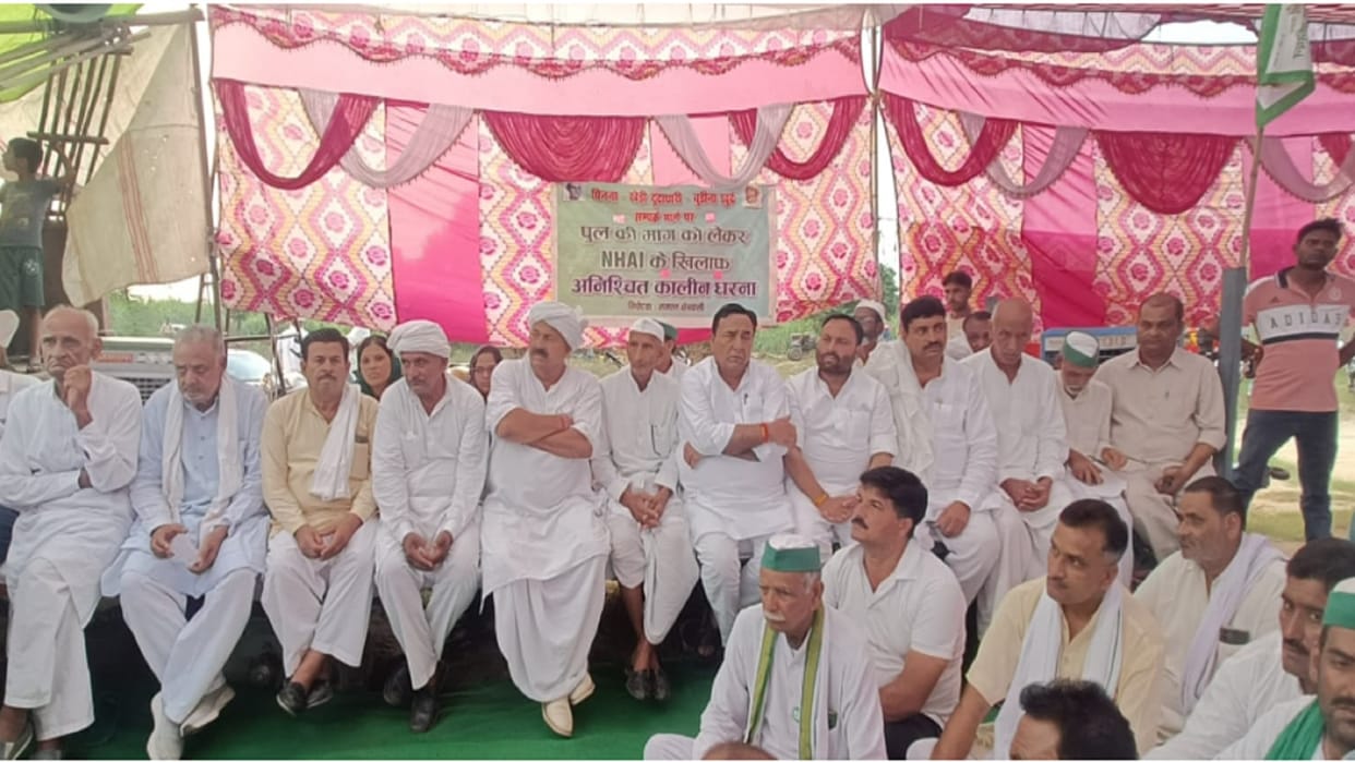 Muzaffarnagar: Naresh Tikait a big announce in panchayat during protest for demand pinna bypass pull