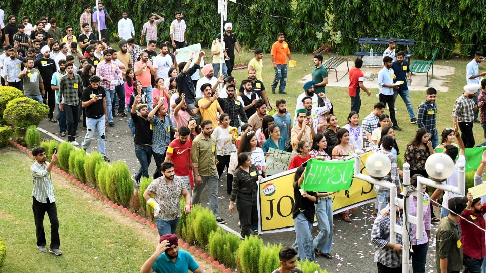 Voting for student union elections in Panjab University on September 6
