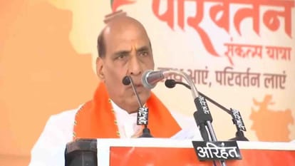 जैसलमेर में गरजे राजनाथ: कहा- 'राहुलयान' न कभी लॉन्च हुआ और न लैंड, इनके गठबंधन के नाम बड़े और दर्शन छोटे Defense Minister in Jaisalmer said 'Rahulyaan' was never launched nor landed