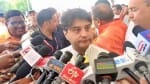 ग्वालियर पहुंचे केंद्रीय मंत्री ज्योतिरादित्य सिंधिया।