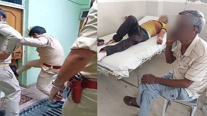 Agra News: कमरे की फर्श पर बह रहा खून...अंदर बंद था युवक, चीख रहे थे परिजन; पुलिस ने दरवाजा तोड़कर बचाई जान police saved life of young man by breaking door who prison in room After quarreling with family in Agra