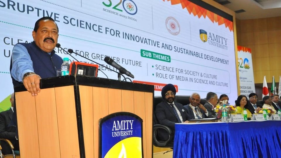 Union Minister Jitendra Singh addressed Amity's Science-20 conference