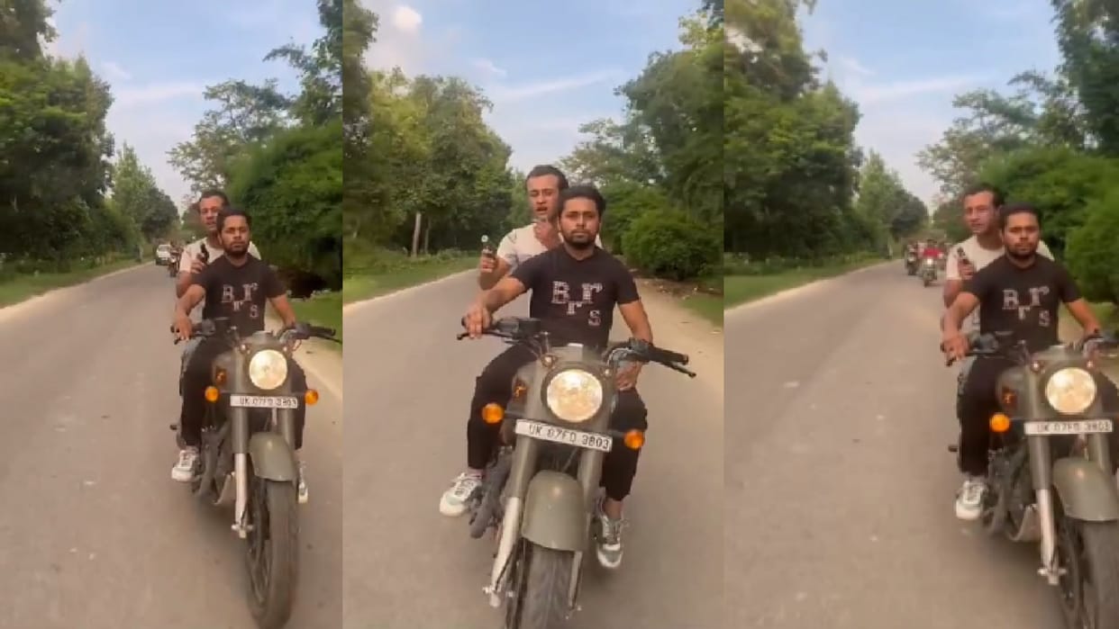 Saharanpur: bullet rider has wave of pistol on road and video viral, police searching for accused