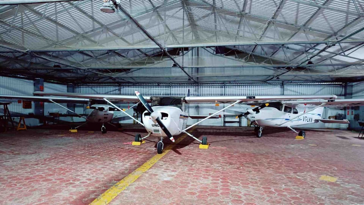 Three aircraft of Nalanda Aviation seized on the instructions of Civil Aviation Department in Ujjain