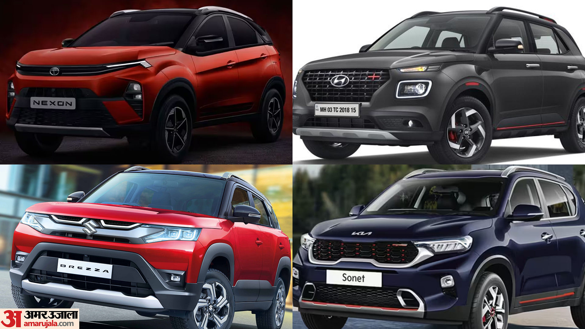 2023 Tata Nexon Facelift Vs Hyundai Venue Vs Maruti Suzuki Brezza Vs ...