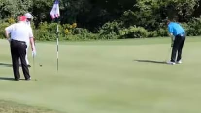 CSK Captain MS Dhoni spotted playing golf with former US President Donald Trump in America