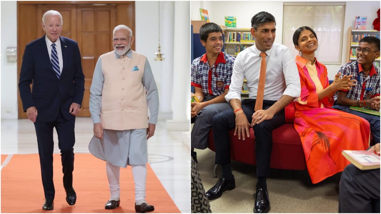 Photos PM Modi warmly welcomes joe Biden Rishi Sunak meets students and staff at British Council Ahead Of G20