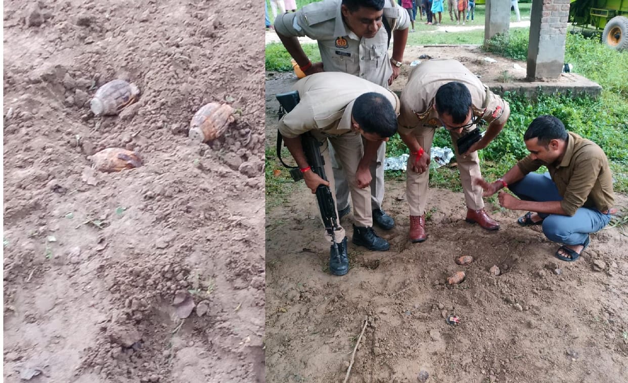 Children were digging earthen flowers in the field, suddenly three hand grenades came into their hands