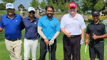 CSK Captain MS Dhoni spotted playing golf with former US President Donald Trump in America