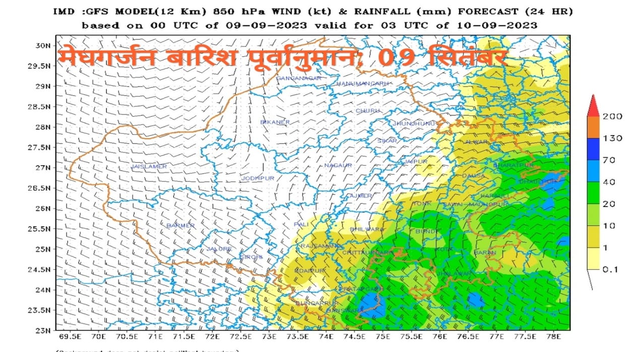 Rajasthan Rain alert in Bharatpur Kota Udaipur Jaipur divisions monsoon active again from 13-14 September