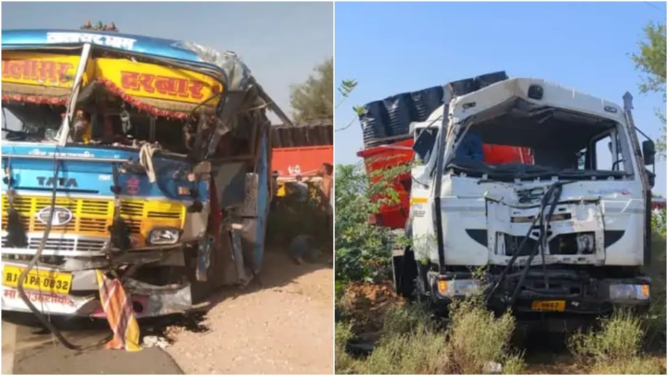 4 passengers killed and 28 injured in bus-trailer collision in Nagaur