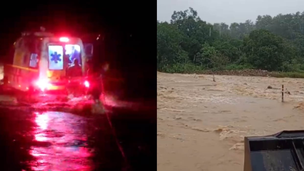 Ambulance stuck in overflowing drain life of newborn, mother and family members in danger in Haldwani Weather