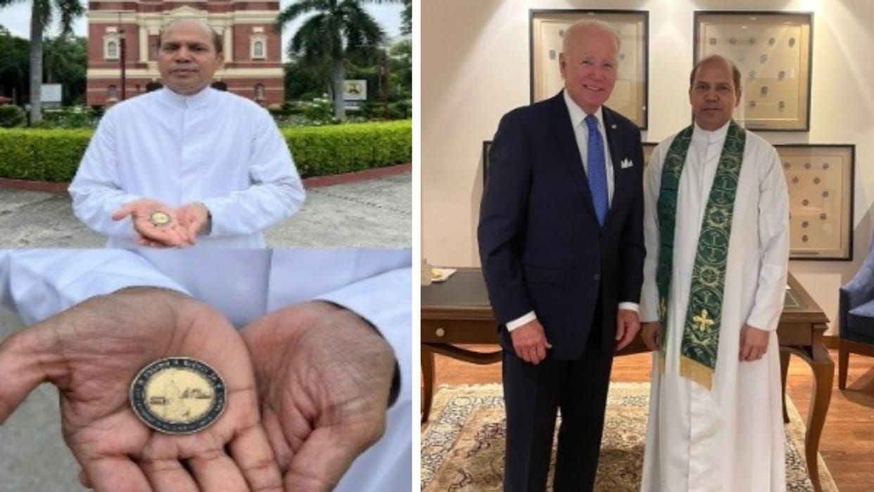 Joe Biden 'very humble', says Indian priest after holding communion service for US president