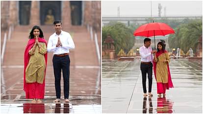 rishi sunak british pm visit akshardham temple with wife amid g20 delhi summit photos