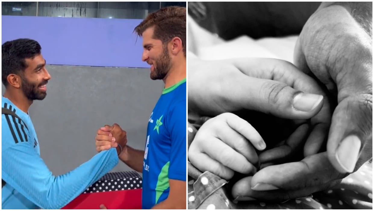 Shaheen Afridi congratulated Jasprit Bumrah on becoming a father Gave gift for his son ind vs pak Video watch
