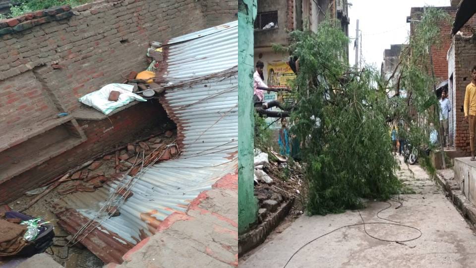 teenager died after being buried under debris after his house collapsed due to rain in Etah