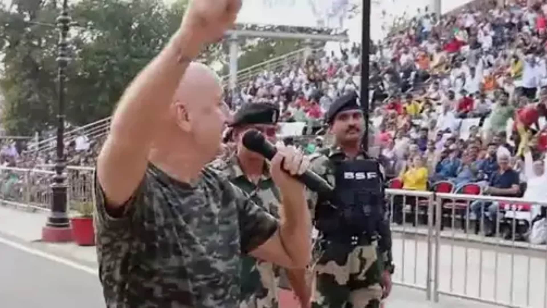 Anupam Kher attends the beating retreat ceremony at the attari wagah border