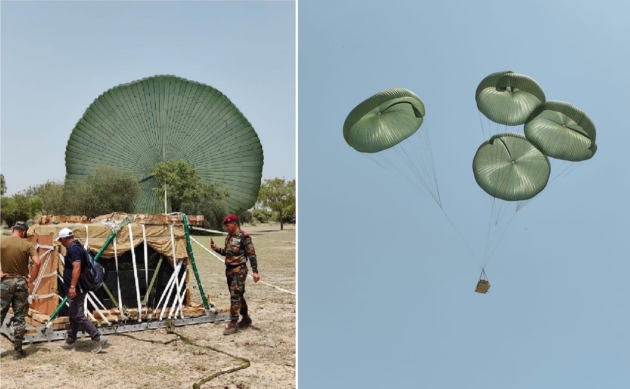 DRDO develop special parachute will drop military goods in inaccessible areas