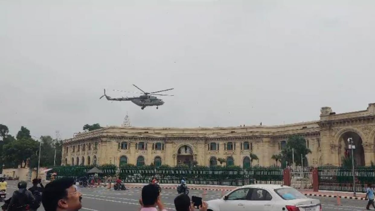 Mock drill on UP vidhansabha in Lucknow.