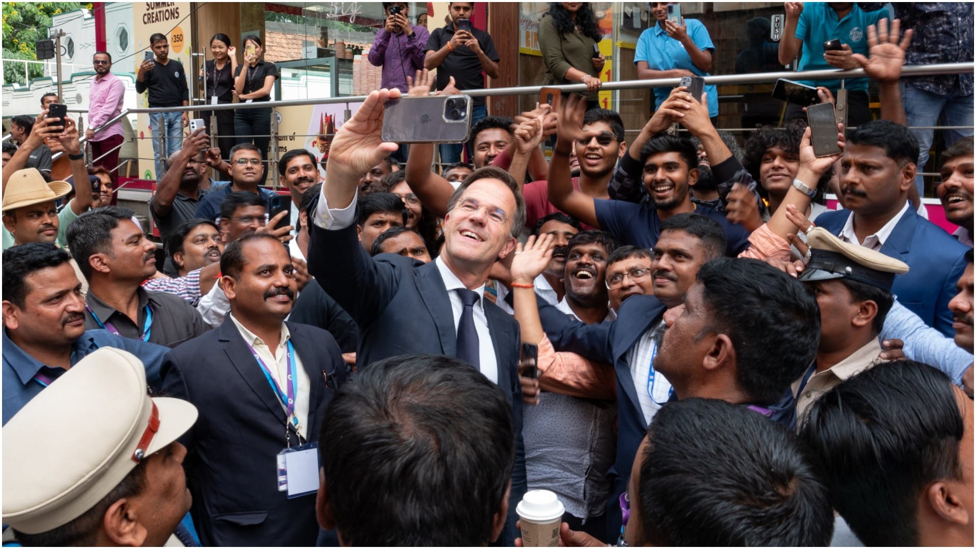 The Netherlands Prime Minister Mark Rutte Bangaluru visit Church Street masala tea UPI payment and cycling