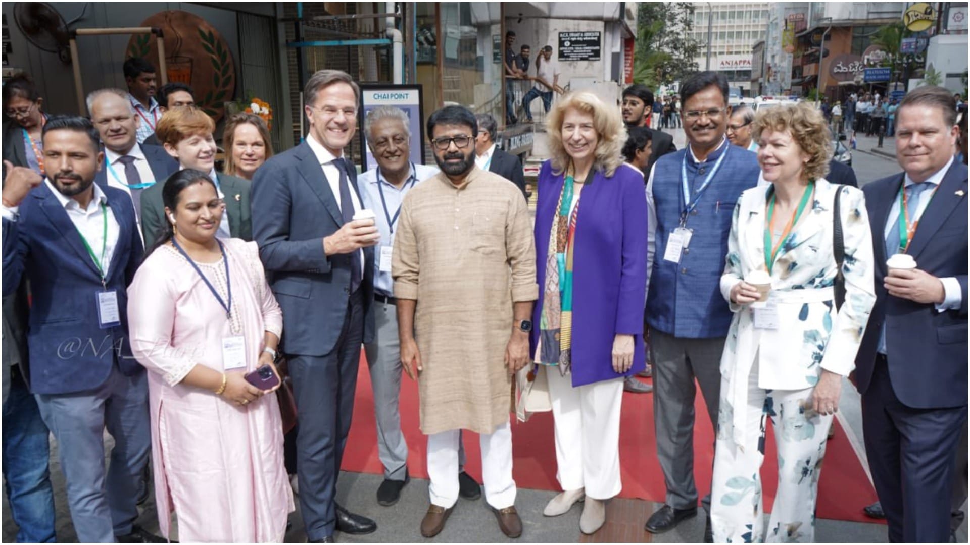The Netherlands Prime Minister Mark Rutte Bangaluru visit Church Street masala tea UPI payment and cycling