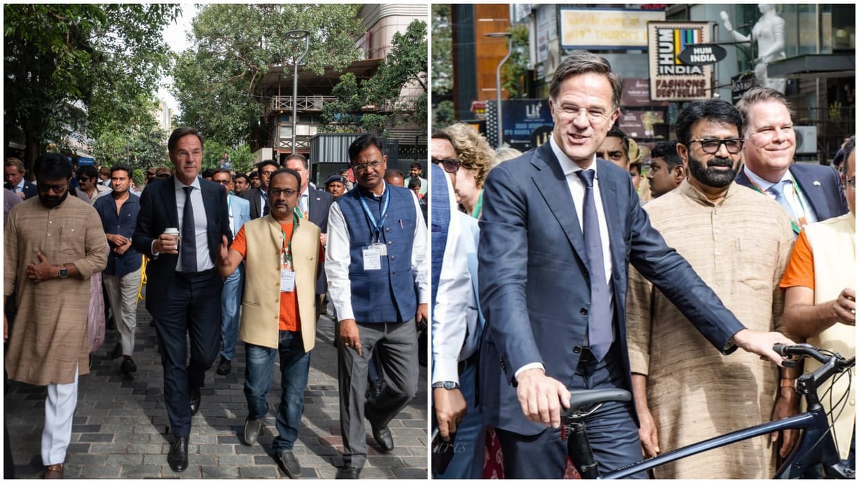 The Netherlands Prime Minister Mark Rutte Bangaluru visit Church Street masala tea UPI payment and cycling