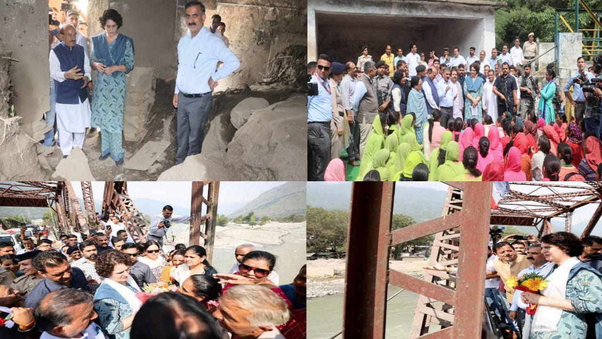 Priyanka Gandhi vadra in Himachal to take stock of the damage caused by the disaster, met the flood affected p