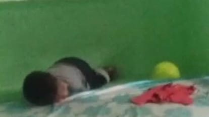 video has surfaced of headmistress beating girl with slippers at government children home in Agra