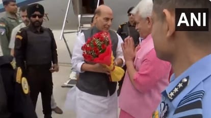 Defense Minister Rajnath Singh arrives in Jammu to inaugurate projects developed by BRO