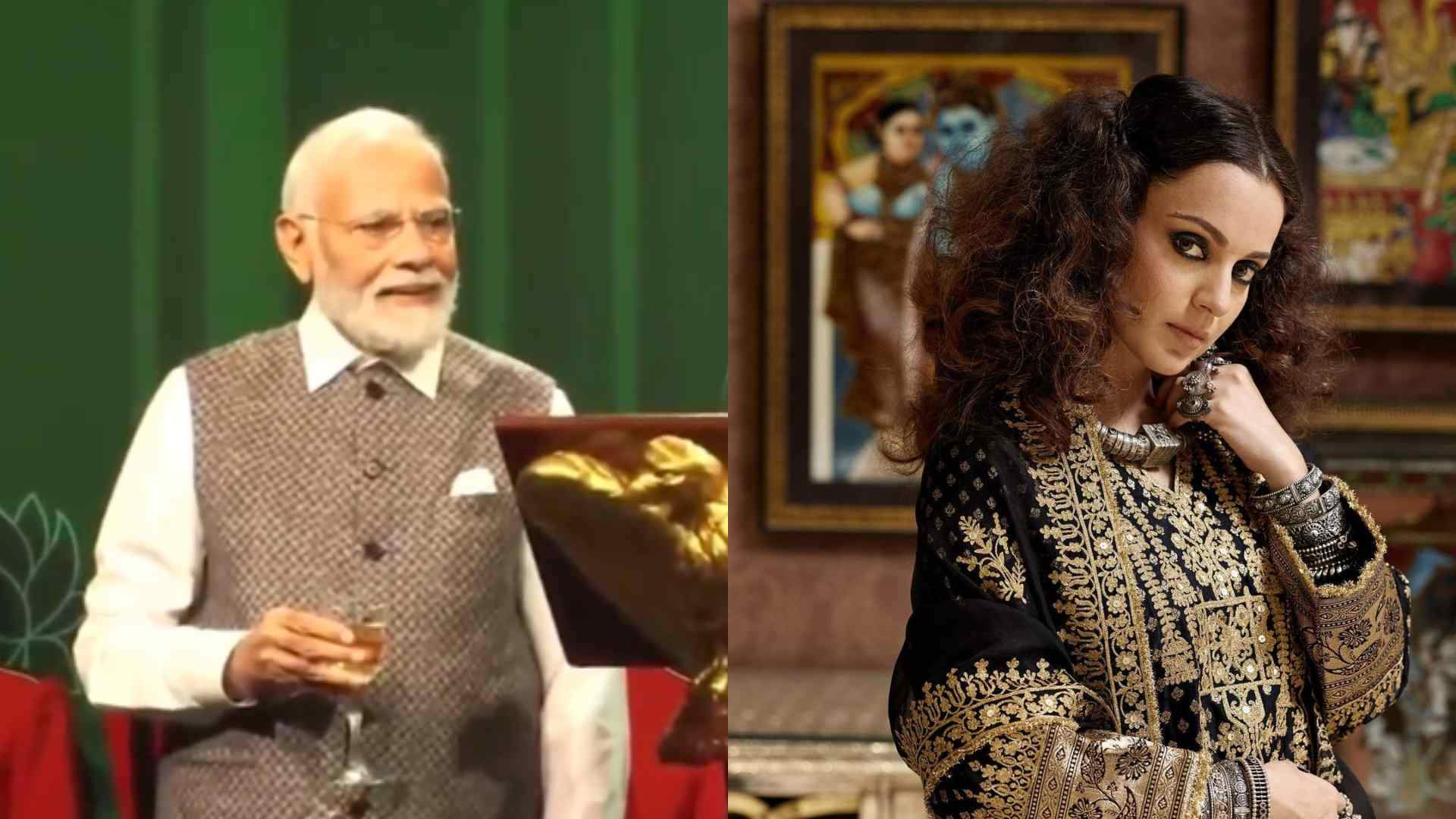 Kangana Ranaut reacted after PM Narendra Modi got trolled for not knowing how to hold a peg