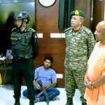 CM Yogi Adityanath watches the operation Gandiv of NSG and UP Police.