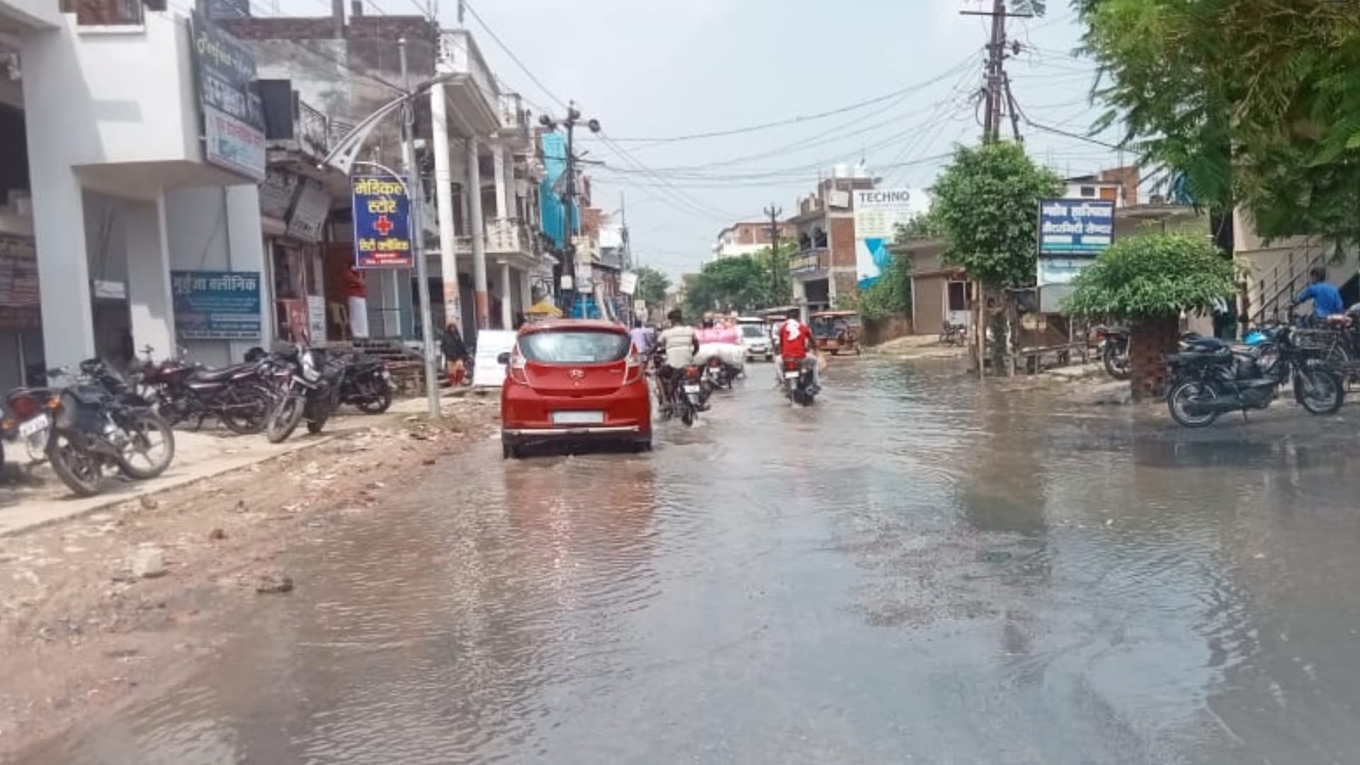 Water logging in the city of Barabanki.