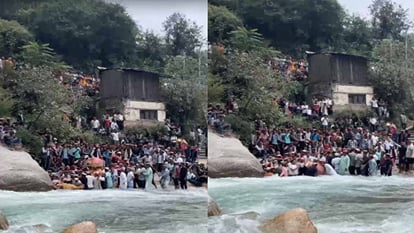 कुल्लू: माता गाड़ादुर्गा ने तीर्थन नदी में किया शाही स्नान, सैकड़ों श्रद्धालु उमड़े Kullu: Mata Gadadurga took royal bath in Tirthan river, hundreds of devotees gathered