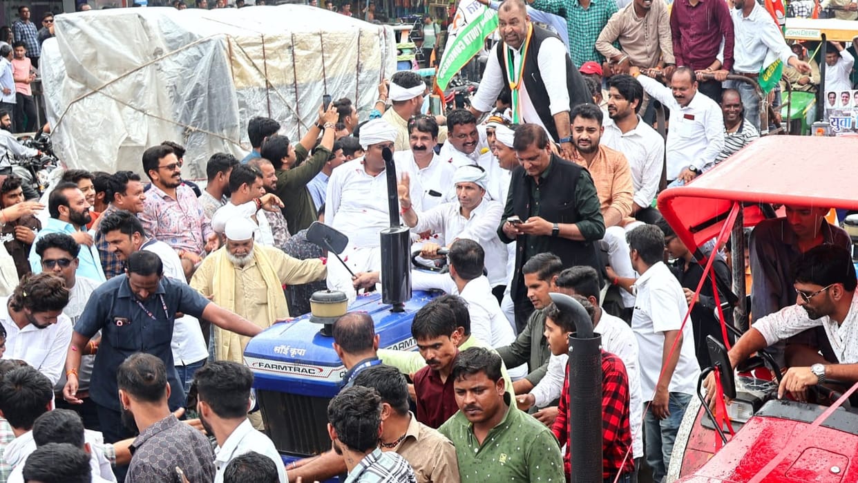 Kisan farmers rally tractor traffic jam congress