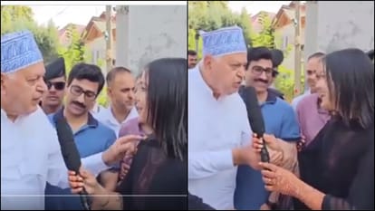 ये कैसा साक्षात्कार: तुमने पति ढूंढ लिया, शादी कब करोगी- हाथ पकड़ फारूक ने महिला रिपोर्टर से पूछे अनुचित सवाल jammu kashmir nc chief Farooq Abdullah asks inappropriate questions to young female reporter