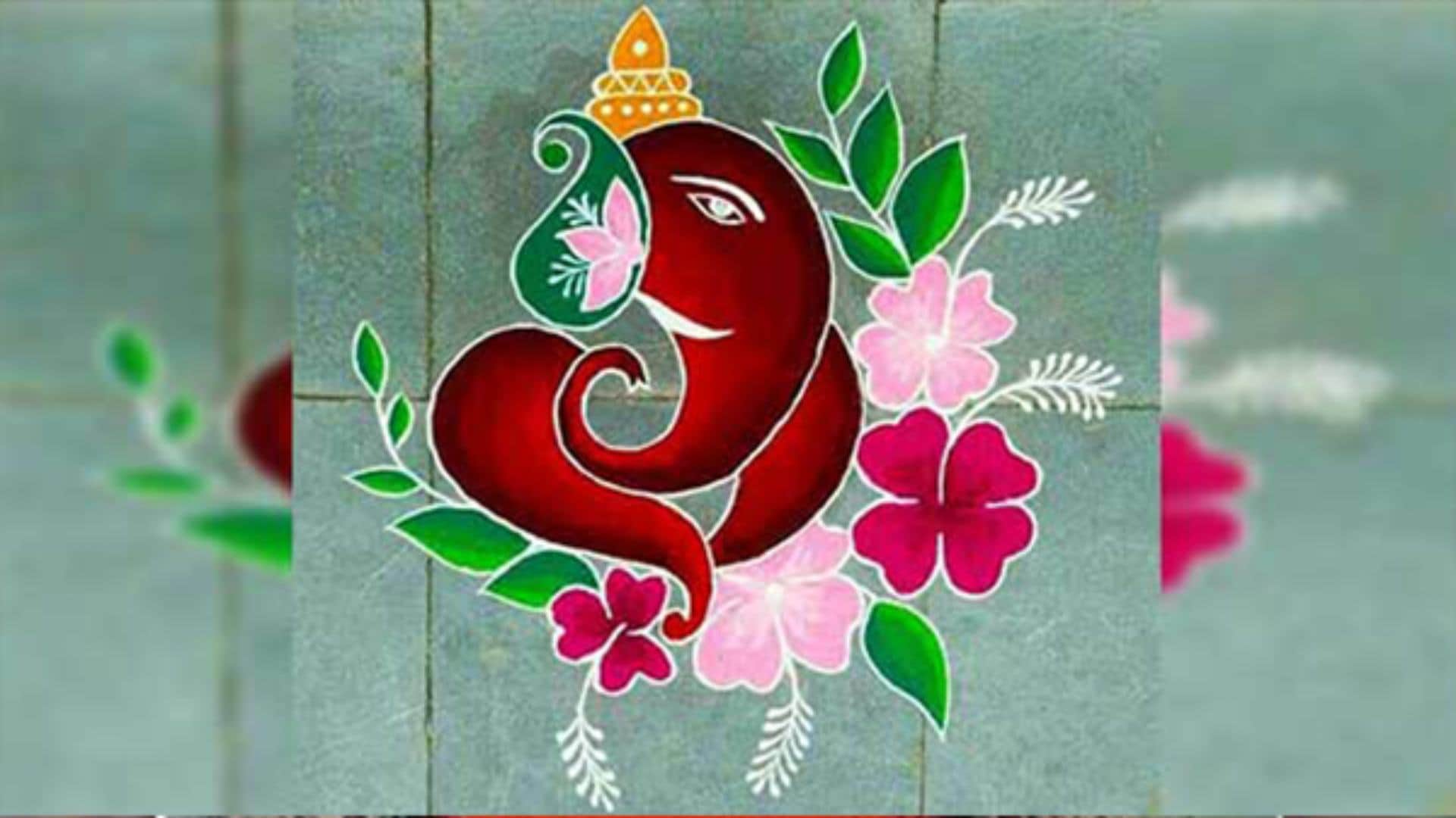 Ganesh Chaturthi 2023 latest Rangoli design for ganpati puja simple Rangoli design