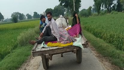 Mother and child had to be taken by bullock cart